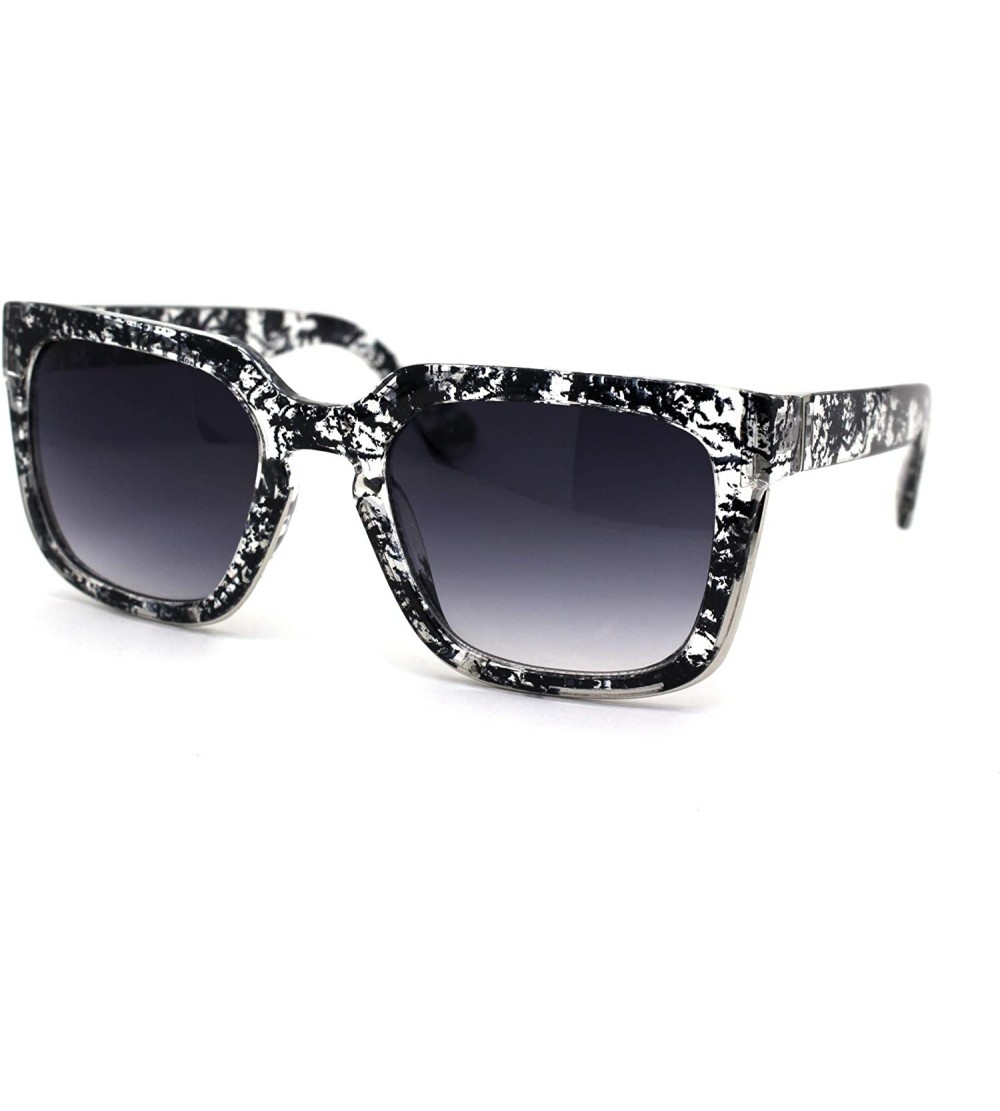 Rectangular Mens Squared Fashion Squared Rectangle Keyhole Plastic Sunglasses - Clear Tort Smoke - C21985KMI5Z $18.70