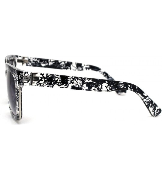 Rectangular Mens Squared Fashion Squared Rectangle Keyhole Plastic Sunglasses - Clear Tort Smoke - C21985KMI5Z $18.70