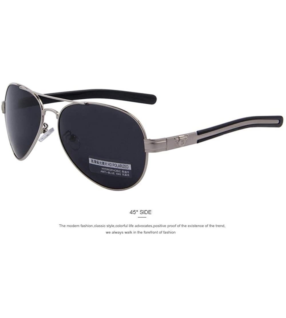 Aviator Fashion Men Polarized Sunglasses Brand Design Sunglasses Oculos C01 Black Black - C02 Silver Black - CP18YQUD452 $23.67