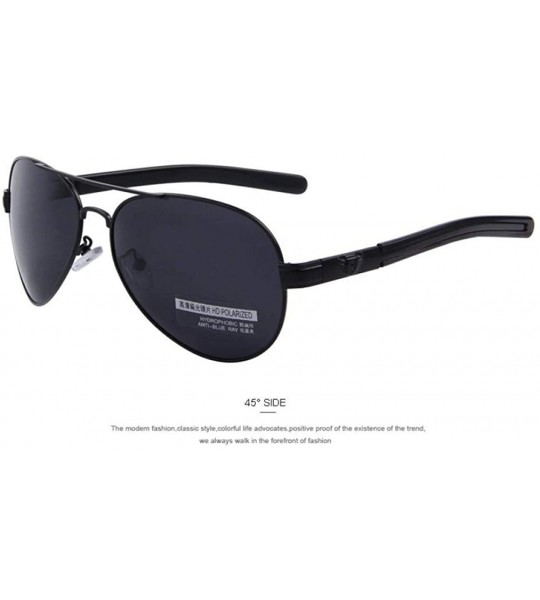 Aviator Fashion Men Polarized Sunglasses Brand Design Sunglasses Oculos C01 Black Black - C02 Silver Black - CP18YQUD452 $23.67