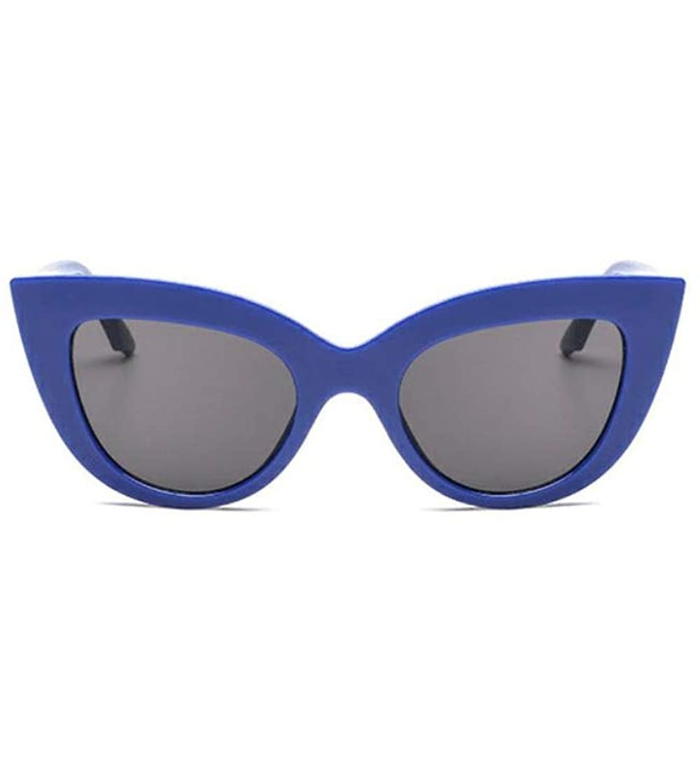 Oversized Vintage Retro Cateye Sunglasses for Women Bold Colorful Cat Eye UV400 Protection - Navy Blue - C918LQ8H85E $17.85