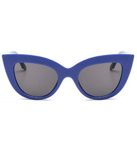 Oversized Vintage Retro Cateye Sunglasses for Women Bold Colorful Cat Eye UV400 Protection - Navy Blue - C918LQ8H85E $17.85