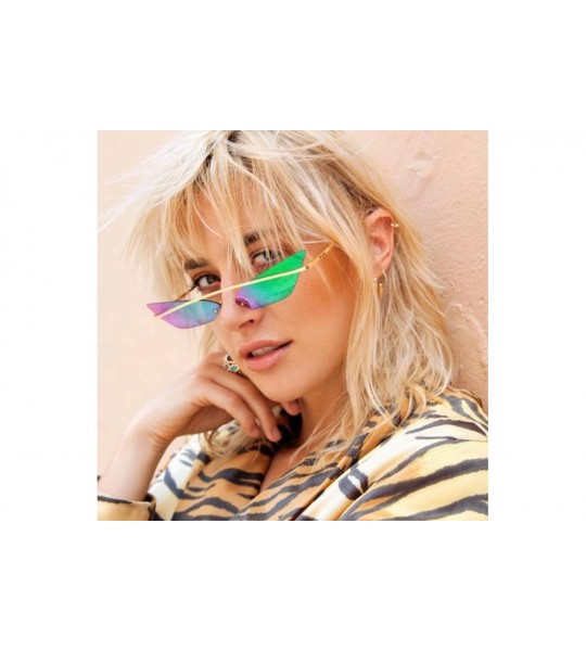 Rectangular Women Man Fashion Vintage Sunglasses-Irregular Shape Eyewear Retro Unisex - E - CV18Q4SQRE7 $18.29