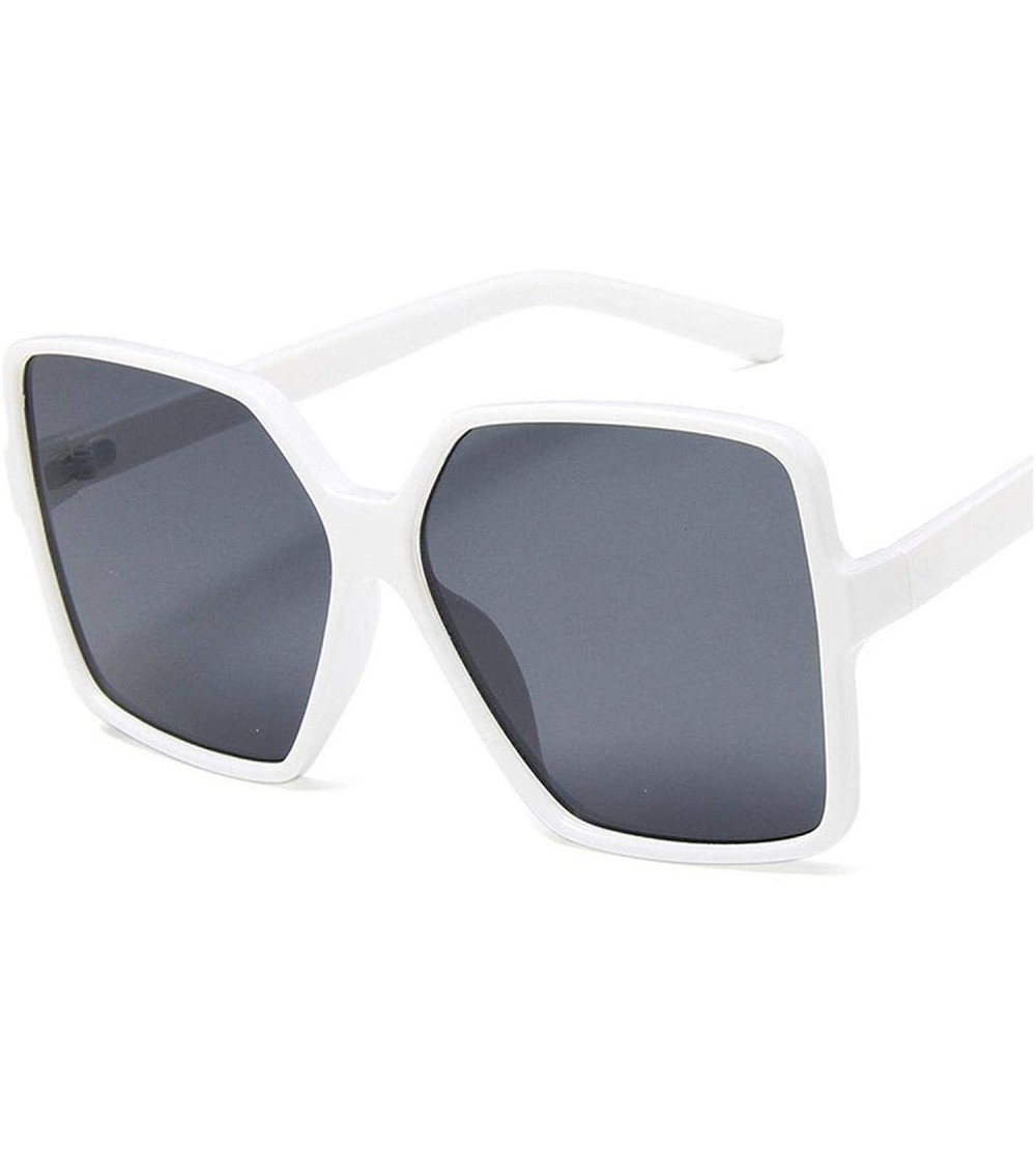 Round Fashion Women Oversize Sunglasses Gradient Plastic Er Female Sun Glasses UV400 Lentes De Sol Mujer - White - CT199CK7GC...