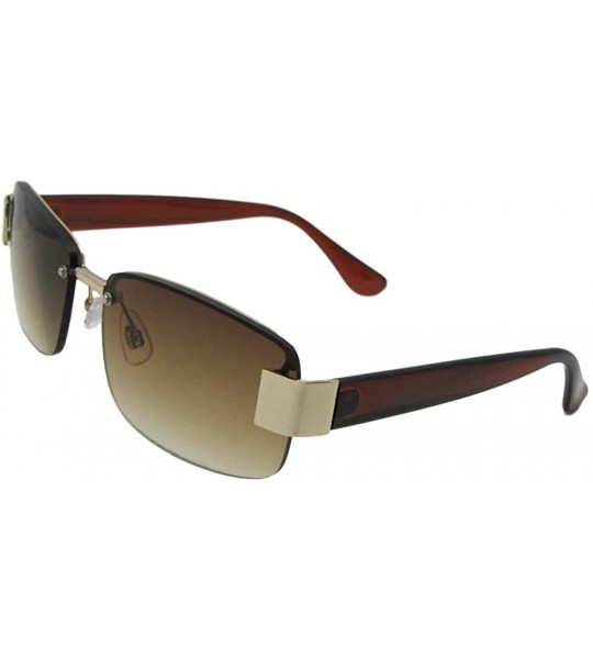 Semi-rimless Fashion Full Reader Reading Sunglasses R43 - Gold Frame-brown Lenses - CO192AG2IQU $29.20