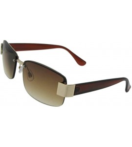 Semi-rimless Fashion Full Reader Reading Sunglasses R43 - Gold Frame-brown Lenses - CO192AG2IQU $29.20