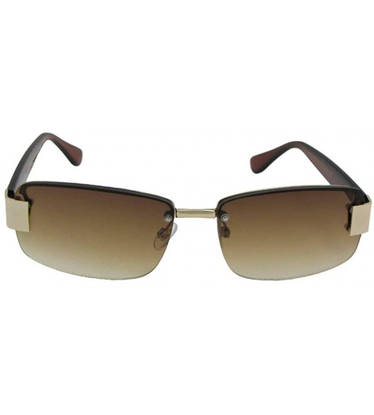 Semi-rimless Fashion Full Reader Reading Sunglasses R43 - Gold Frame-brown Lenses - CO192AG2IQU $29.20