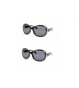 Round Women Designer Round Sunglasses P3013 - 2 Pcs Black/Smoke Lens & Black/Smoke Lens - CQ11AHKXGW3 $49.95