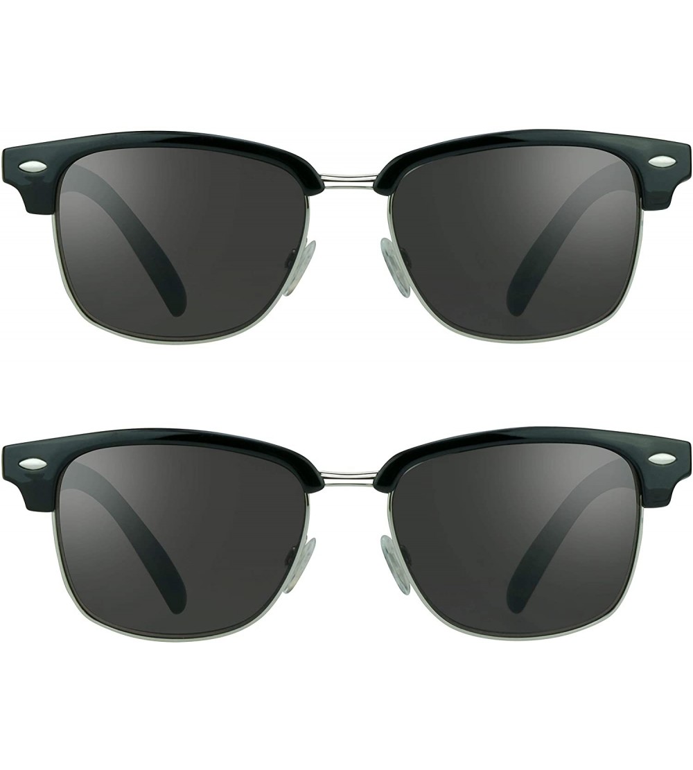 Wrap Classic Reading Sunglasses with Round Horn Rimmed Plastic Frame for Men & Women - NOT BIFOCAL - CQ180WU5ERO $44.61
