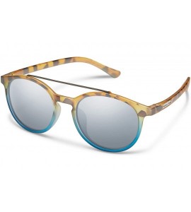 Round Polarized Optics Belmont - Matte Tortoise Blue Fade / Polarized Silver Mirror - CR189NUZNLL $71.81