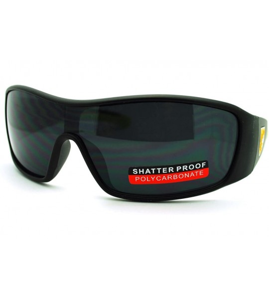 Rectangular Men's Lite Weight Sports Sunglasses Oval Rectangular Wrap - Black Neon Green - CQ11N870H9X $18.29