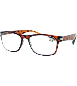 Rectangular Magnified Reading Glasses Rectangular Flexible Plastic Frame Light - Tortoise - CP187GLTE7K $19.13