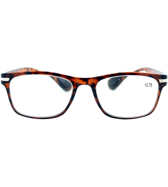 Rectangular Magnified Reading Glasses Rectangular Flexible Plastic Frame Light - Tortoise - CP187GLTE7K $19.13