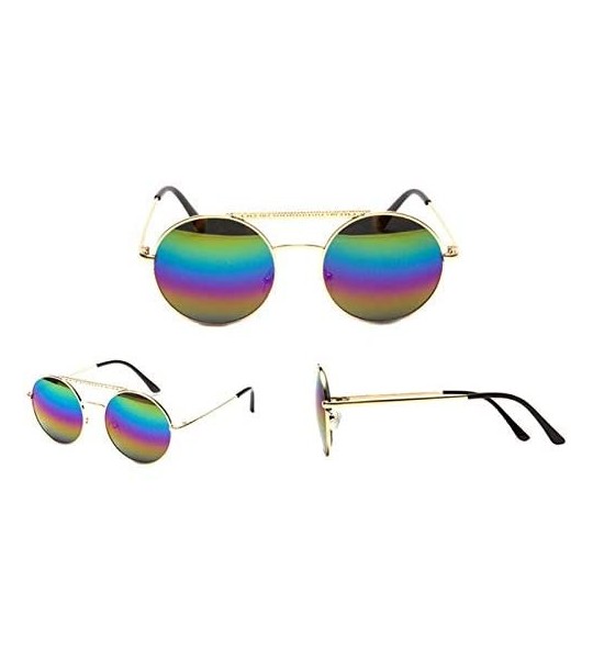 Sport Vintage Heart Shape Sunglasses UV400 Color Coated Metal Frame Eyewear - Round - C618U4R448W $23.11