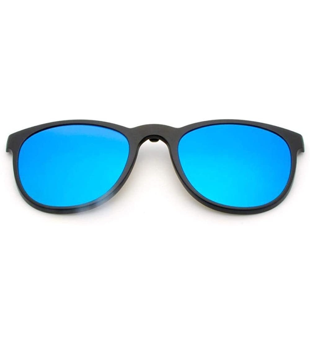 Goggle Sunglasses Polarized Anti glare Reversible Prescription - Blue Single Clip - C318LUDY4ME $84.38