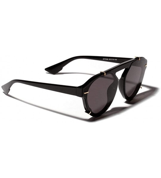 Round 2019 new trend ladies retro round big frame frog mirror brand designer sunglasses UV400 - Black - C318MD57Y63 $22.63
