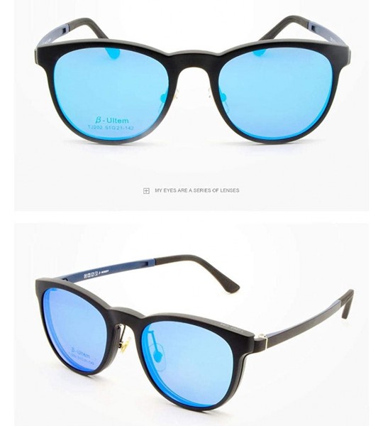 Goggle Sunglasses Polarized Anti glare Reversible Prescription - Blue Single Clip - C318LUDY4ME $84.38