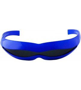 Oval Futuristic Space Robot Alien Rave DJ Costume Party Cyclops Shield Sun Glasses for Women & Men - Blue - Black - CO18U3646...