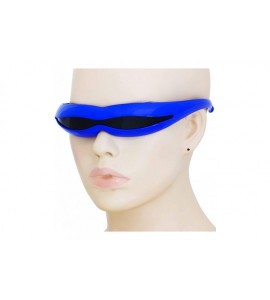 Oval Futuristic Space Robot Alien Rave DJ Costume Party Cyclops Shield Sun Glasses for Women & Men - Blue - Black - CO18U3646...