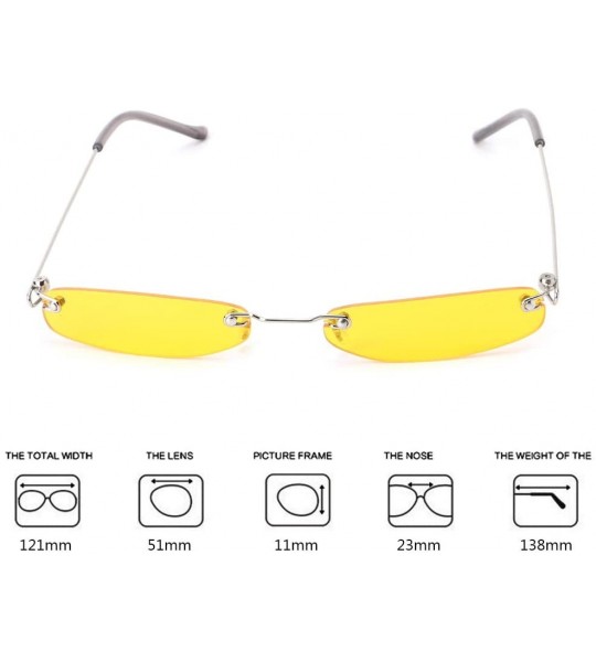 Rimless 2019 Chic Sunglasses Vintage Fashion Small Lens Women Men UV400 Brand Designer - 4 - CS18WAEID3H $19.03