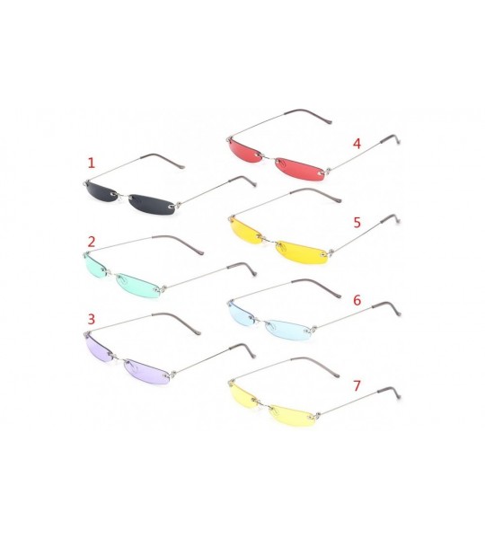 Rimless 2019 Chic Sunglasses Vintage Fashion Small Lens Women Men UV400 Brand Designer - 4 - CS18WAEID3H $19.03