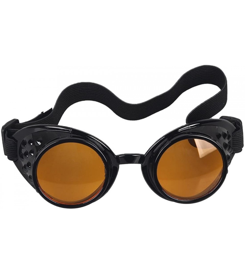 Goggle Welding Cyber Punk Gothic Steampunk Goggles Cosplay Kaleidoscope Glasses - Orange - CW18SYM2MMQ $17.65