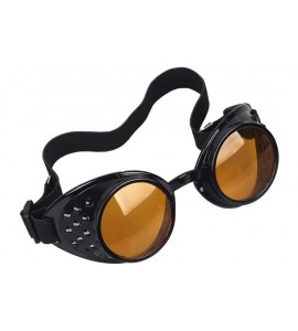 Goggle Welding Cyber Punk Gothic Steampunk Goggles Cosplay Kaleidoscope Glasses - Orange - CW18SYM2MMQ $17.65