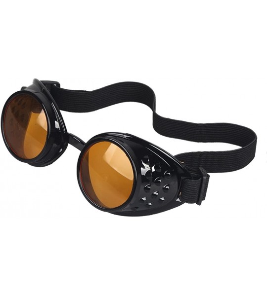 Goggle Welding Cyber Punk Gothic Steampunk Goggles Cosplay Kaleidoscope Glasses - Orange - CW18SYM2MMQ $17.65