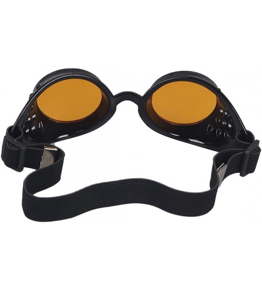 Goggle Welding Cyber Punk Gothic Steampunk Goggles Cosplay Kaleidoscope Glasses - Orange - CW18SYM2MMQ $17.65