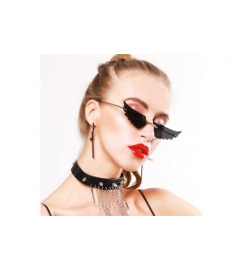 Rimless Rimless Sunglasses Vintage Fashion Eyeglasses - Black - C1198KH9UC2 $26.31