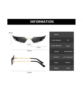 Rimless Rimless Sunglasses Vintage Fashion Eyeglasses - Black - C1198KH9UC2 $26.31