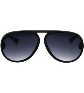 Aviator Vintage Retro Fashion Sunglasses Unisex Round Racer Aviator UV 400 - Black (Smoke) - C218GAUYYEZ $20.04