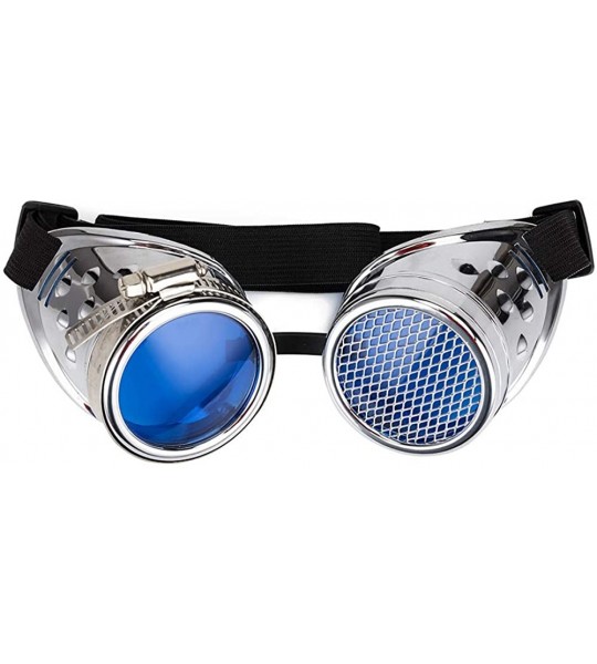 Sport Steampunk Kaleidoscope Goggles Rainbow Crystal - Silver(no Rivet ) - C518U0ZWHQ4 $23.26