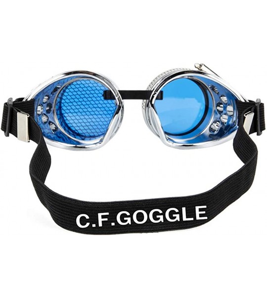 Sport Steampunk Kaleidoscope Goggles Rainbow Crystal - Silver(no Rivet ) - C518U0ZWHQ4 $23.26