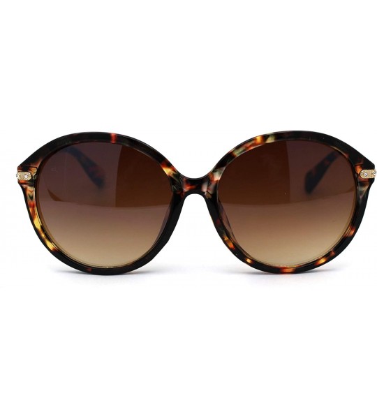 Butterfly Womens Sparkle Rhinestone Hinge Round Butterfly Fashion Sunglasses - Tortoise Brown - C2194MC003Q $24.18