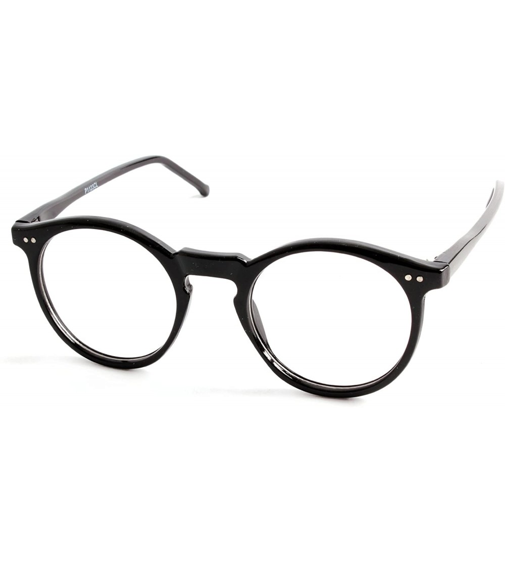 Round Classic Retro Fashion Round Frame Sunglasses 1123CL - Black - CF11BFBRZZX $26.70