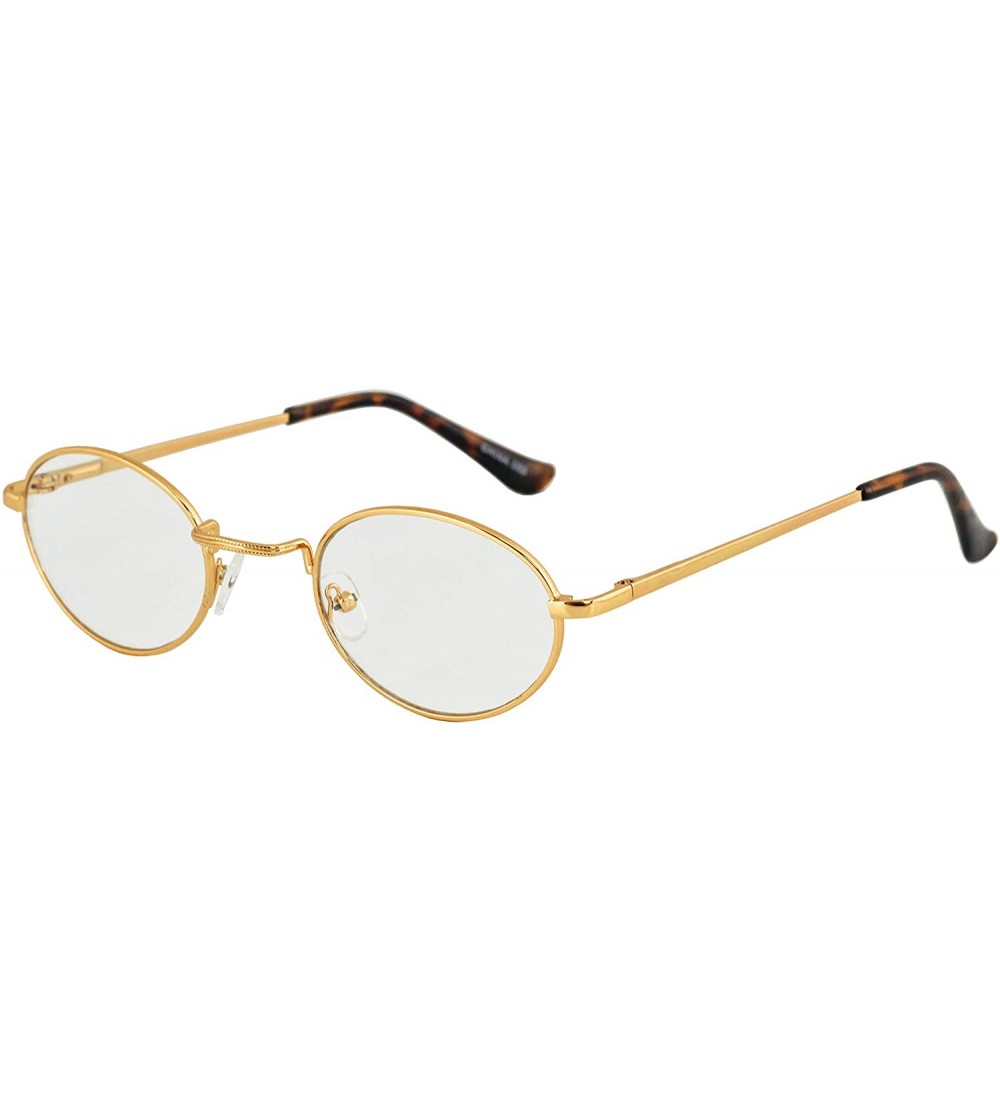 Oval WOOD Art Clear Lens Eyeglasses Unisex Vintage Fashion Oval Frame Glasses - Light Brown - Gold - C0182S43S85 $21.88