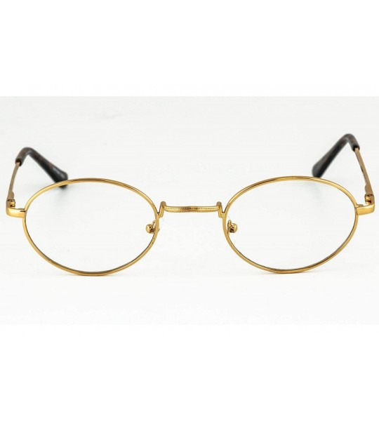 Oval WOOD Art Clear Lens Eyeglasses Unisex Vintage Fashion Oval Frame Glasses - Light Brown - Gold - C0182S43S85 $21.88