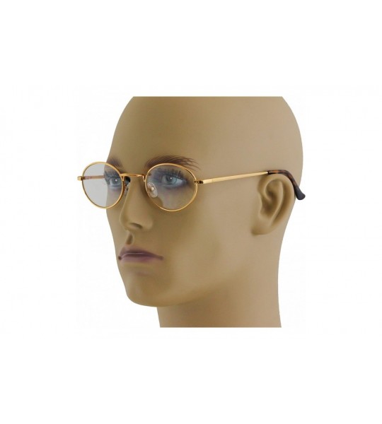 Oval WOOD Art Clear Lens Eyeglasses Unisex Vintage Fashion Oval Frame Glasses - Light Brown - Gold - C0182S43S85 $21.88