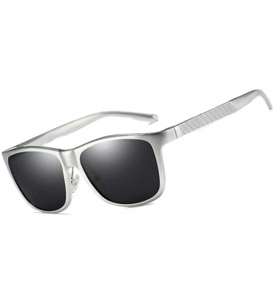 Wrap Men's Driving Polarized Sunglasses Al-Mg metal Frame Ultra Light - Silver Frame/Grey Lens - C717XE02MQ9 $19.71