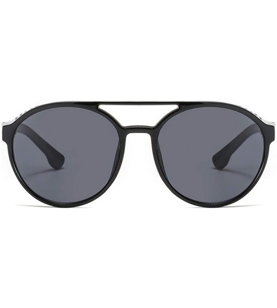 Round Vintage Sunglasses- Fashion Irregular Shape Glasses Retro Style Unisex - Black - CE18RIZH3AC $16.04