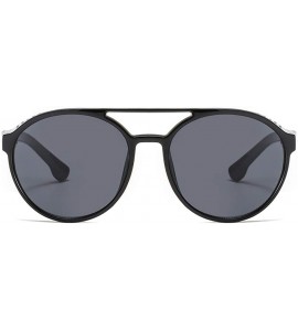 Round Vintage Sunglasses- Fashion Irregular Shape Glasses Retro Style Unisex - Black - CE18RIZH3AC $16.04