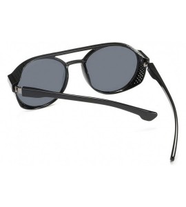 Round Vintage Sunglasses- Fashion Irregular Shape Glasses Retro Style Unisex - Black - CE18RIZH3AC $16.04