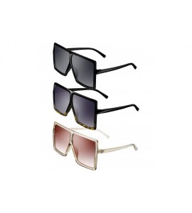 Shield Pieces Oversized Square Sunglasses Fashion - CI18Y44R4SN $25.97