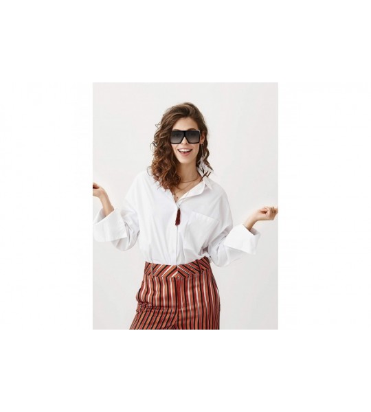 Shield Pieces Oversized Square Sunglasses Fashion - CI18Y44R4SN $25.97