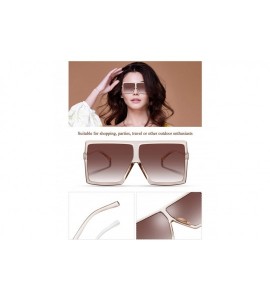 Shield Pieces Oversized Square Sunglasses Fashion - CI18Y44R4SN $25.97