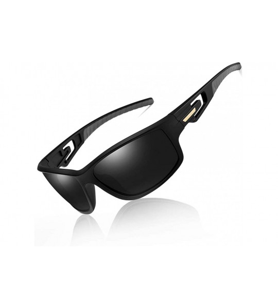 Goggle Classic Sturdy Polarized Cycling Sunglasses for Men P201910 - Black - C718IWSINIT $18.77