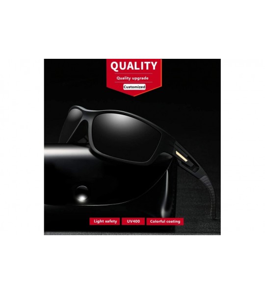 Goggle Classic Sturdy Polarized Cycling Sunglasses for Men P201910 - Black - C718IWSINIT $18.77