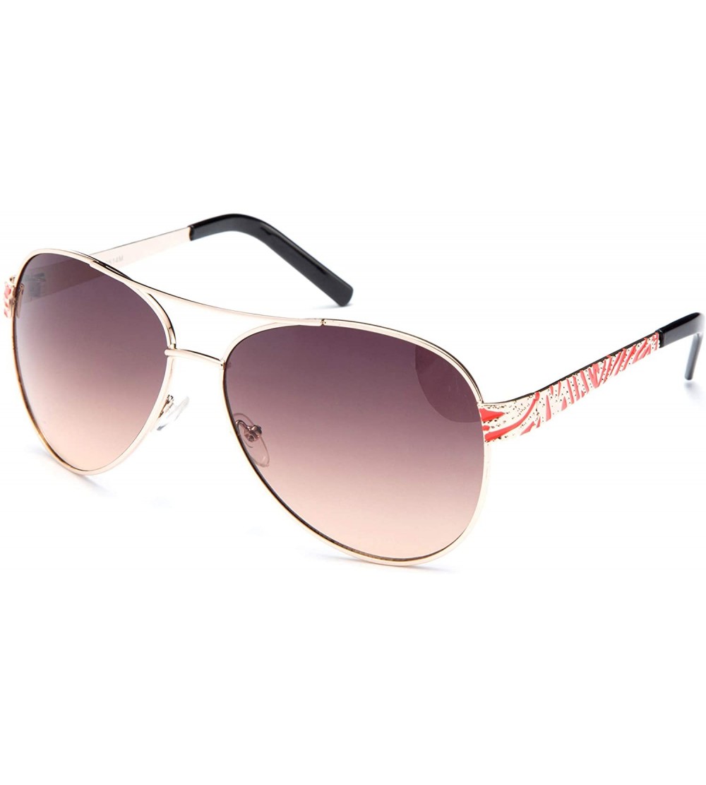 Aviator Newbee Fashion Protection Oversized Sunglasses - Orange - CP11WV9B1P3 $18.91