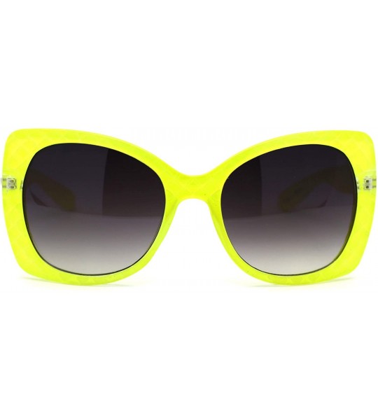 Butterfly Womens Diva Thick Plastic Butterfly Designer Fashion Sunglasses - Yellow - C212NDXVOXT $19.25